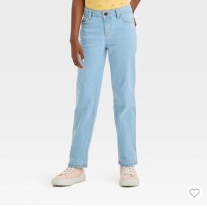 Girls Mid-Rise Adjustable Waistband Straight Leg Jeans -Cat & Jack Sz 18
